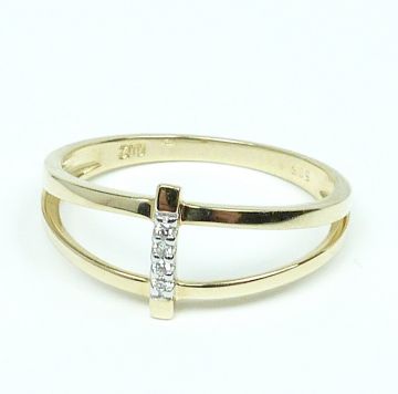 Zlatý prsten s brilianty 395-3511 velikost 56