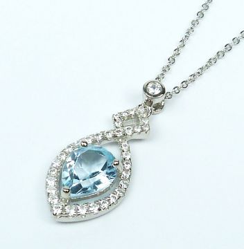 Stříbrný náhrdelník s topazem a zirkony