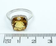Stříbrný prsten s citrínem a zirkony velikost 52