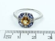 Stříbrný prsten s citrínem velikost 56